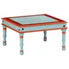 Image de Table Basse Bleu Bois De Manguier Massif Peint À La Main Vidaxl