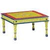 Image de vidaXL Table basse vert bois de manguier massif peint à la main 353764