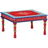 Image de Table Basse Rouge Bois De Manguier Massif Peint À La Main Vidaxl