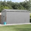 Image de vidaXL Abri de jardin gris clair 191 x 385 x 198 cm en acier galvanisé 3188245