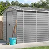 Image de Abri De Jardin Gris Clair 191 X 810 X 198 Cm En Acier Galvanisé Vidaxl