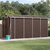 Image de Abri De Jardin Marron 191 X 385 X 198 Cm En Acier Galvanisé Vidaxl