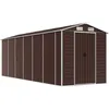 Image de Abri De Jardin Marron 191 X 555 X 198 Cm En Acier Galvanisé Vidaxl