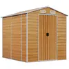 Image de Abri De Jardin Marron Clair 191 X 215 X 198 Cm En Acier Galvanisé Vidaxl