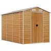 Image de Abri De Jardin Marron Clair 191 X 300 X 198 Cm En Acier Galvanisé Vidaxl