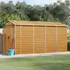 Image de Abri De Jardin Marron Clair 191x385x198 Cm Acier Galvanisé Vidaxl