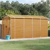 Image de vidaXL Abri de jardin marron clair 191x385x198 cm acier galvanisé rangement de jardin abri à outils de jardin 3188278