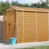 Image de Abri De Jardin Marron Clair 191x725x198 Cm Acier Galvanisé Vidaxl