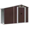 Image de Abri De Jardin Marron 277x93x179 Cm Acier Galvanisé Vidaxl