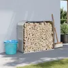 Image de vidaXL Porte-bûches Support à Bois de Chauffage avec Rangement Étagère à Bois de Chauffage Extérieur Gris Clair 364553