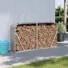 Image de vidaXL Porte-bûches Support à Bois de Chauffage avec Rangement Étagère à Bois de Chauffage Extérieur Gris Clair 364554