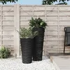 Image de vidaXL Jardinière et intérieur amovible anthracite aspect rainuré 364689