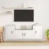Image de Ensemble De Meubles Tv 3 Pcs Blanc Bois D'ingénierie Vidaxl