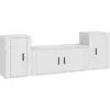 Image de Ensemble De Meubles Tv 3 Pcs Blanc Bois D'ingénierie Vidaxl