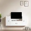 Image de Ensemble De Meubles Tv 3 Pcs Blanc Bois D'ingénierie Vidaxl