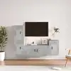 Image de Ensemble De Meubles Tv 4 Pcs Gris Béton Bois D'ingénierie Vidaxl