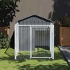 Image de vidaXL Niche pour Chien avec Cour Abri pour Chien avec Toit Cage pour Animaux de Compagnie Maison d’Extérieur Patio 172351