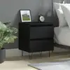 Image de Table De Chevet Noir 40x35x50 Cm Bois D’ingénierie Vidaxl
