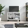 Image de Meuble Tv Blanc 69,5 X 30 X 50 Cm Bois D'ingénierie Vidaxl