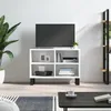 Image de vidaXL Meuble TV blanc 695 x 30 x 50 cm bois dingénierie 826972