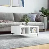 Image de Table Basse Blanc Brillant 60x60x30 Cm Bois D'ingénierie Vidaxl
