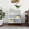 Image de Buffet Blanc Brillant 57x35x70 Cm Bois D'ingénierie Vidaxl