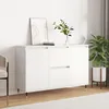 Image de vidaXL Buffet Armoire Latérale avec Pieds Meuble de Rangement Organisateur de Salon Salle de Séjour Intérieur Blanc Bois 827196