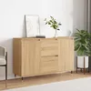 Image de vidaXL Buffet Armoire Latérale avec Pieds Meuble de Rangement Organisateur de Salon Salle de Séjour Intérieur Chêne 827199