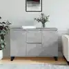 Image de Buffet Gris Béton 101,5x35x70 Cm Bois D'ingénierie Vidaxl