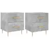 Image de Vidaxl tables de chevet 2pcs gris béton 40x35x47,5cm bois d’ingénierie