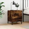Image de Table De Chevet Chêne Fumé 40x35x47,5 Cm Bois D’ingénierie Vidaxl