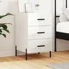 Image de Table De Chevet Blanc Brillant 40x40x66 Cm Bois D'ingénierie Vidaxl
