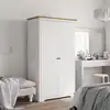 Image de Garde-robe Bodo Blanc Marron 99x53,5x173 Cm Bois Massif De Pin Vidaxl