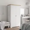Image de vidaXL Garde-robe Armoire à Vêtements Placard de Vêtements Meuble de Rangement Organisateur de Chambre Blanc Marron 355060