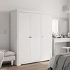 Image de vidaXL Garde-robe Armoire à Vêtements Placard de Vêtements Meuble de Rangement Organisateur de Chambre Blanc Bois 355062