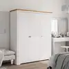 Image de Garde-robe Bodo Blanc Marron 146x53,5x173 Cm Bois Massif De Pin Vidaxl
