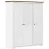 Image de Vidaxl garde-robe bodo blanc marron 146x53,5x173 cm bois massif de pin