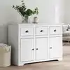 Image de Buffet Bodo Blanc 115,5x44x80 Cm Bois Massif De Pin Vidaxl
