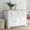 Image de Buffet Bodo Blanc Et Marron 115,5x44x80 Cm Bois Massif De Pin Vidaxl