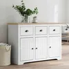 Image de vidaXL Buffet BODO blanc et marron 115x43x795 cm bois massif de pin 355066