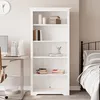 Image de Bibliothèque Bodo Blanc 82x40x173 Cm Bois Pin Massif 5 Niveaux Vidaxl