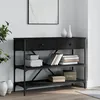 Image de Table Console Avec Tiroirs Et Étagères Noir Bois D'ingénierie Vidaxl
