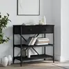 Image de Table Console Noir 75x34,5x75 Cm Bois D'ingénierie Vidaxl