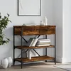 Image de vidaXL Table console chêne fumé 75x345x75 cm bois dingénierie 833410
