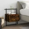 Image de vidaXL Table de chevet murale chêne fumé 35x30x51 cm cm 833447