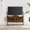 Image de Meuble Tv Mural Chêne Fumé 60,5x30x51 Cm Bois D'ingénierie Vidaxl