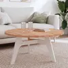 Image de Dessus De Table Ø90x2,5 Cm Rond Bois Massif De Hêtre Vidaxl