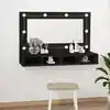 Image de Armoire À Miroir Avec Led Noir 90x31,5x62 Cm Vidaxl