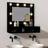 Image de Armoire À Miroir Avec Led Noir 60x31,5x62 Cm Vidaxl