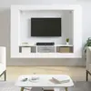 Image de Meuble Tv Blanc 152x22x113 Cm Bois D'ingénierie Vidaxl